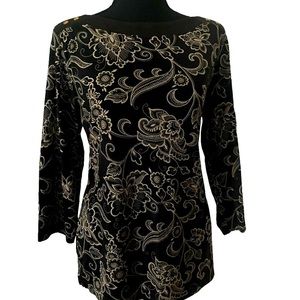 Karen Scott NWOT elegant tunic, brown & beige